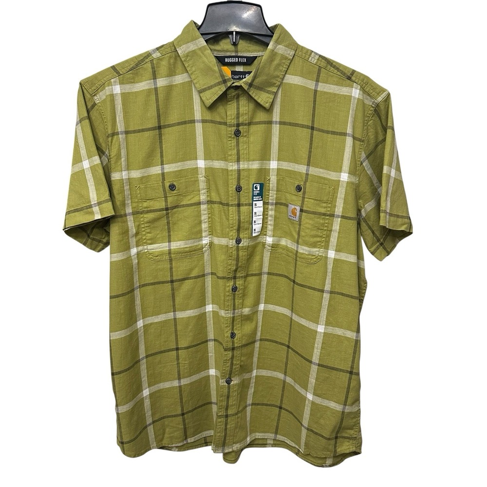Carhartt Rugged Flex Relaxed Fit Mens Size XL Short Sleeve Green Gorpcore NWT